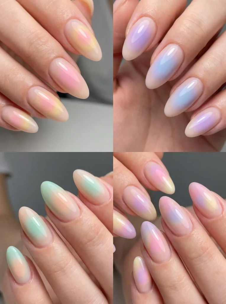 Pastel Aura Spring Nails Design
