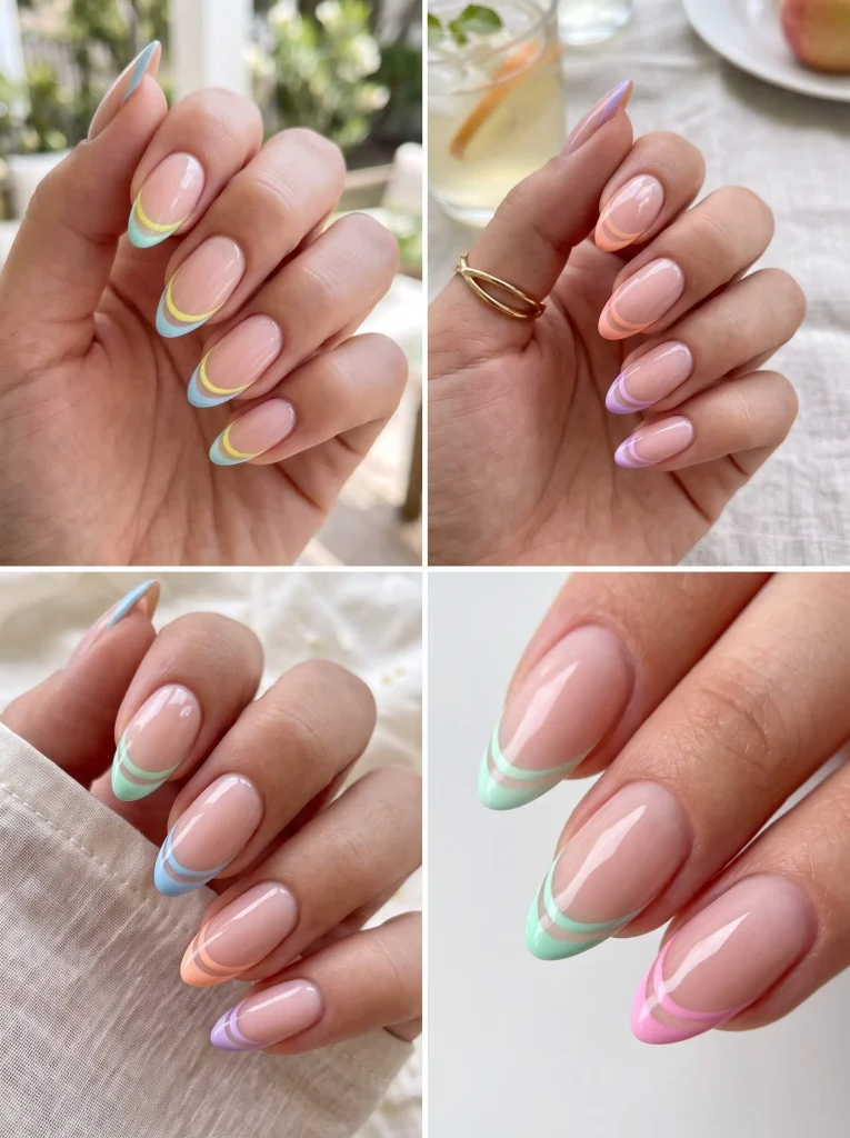 Pastel Neon French Summer Nails