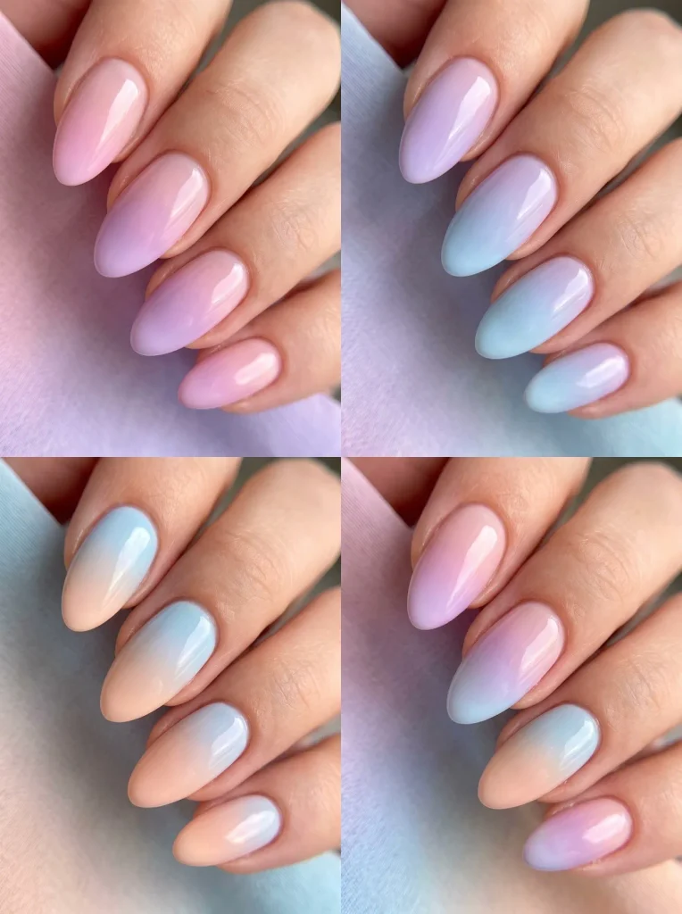 Pastel Ombre Seasonal Nail Designs