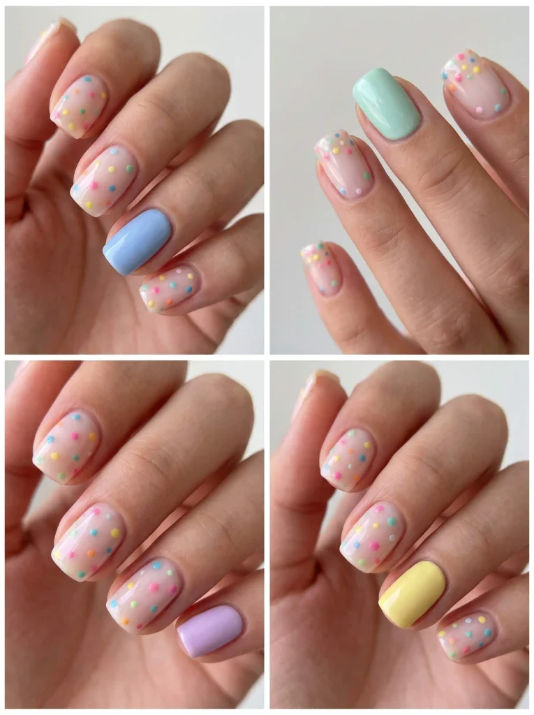 Polka Dot Cute Summer Nails