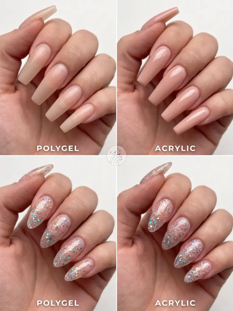 Polygel vs Acrylic: Sculpted Extension Style