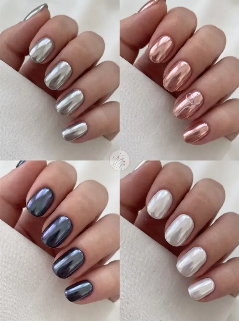 Short Acrylic Nails Glossy Finish