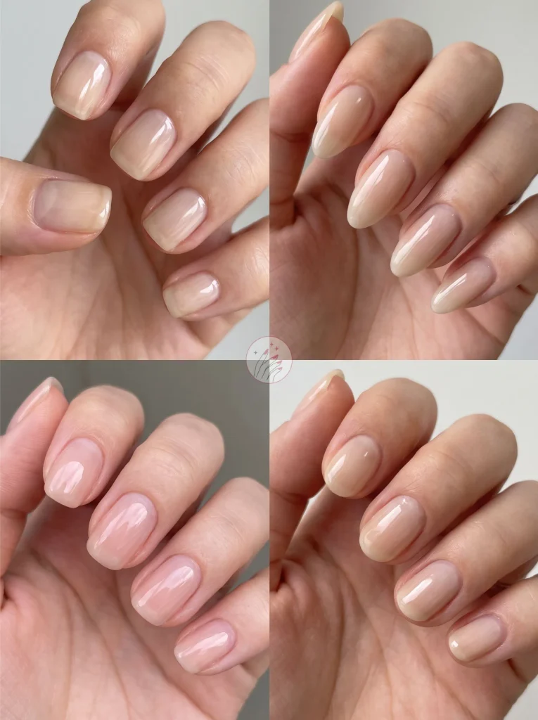 Simple Sheer Beige Gel Nails
