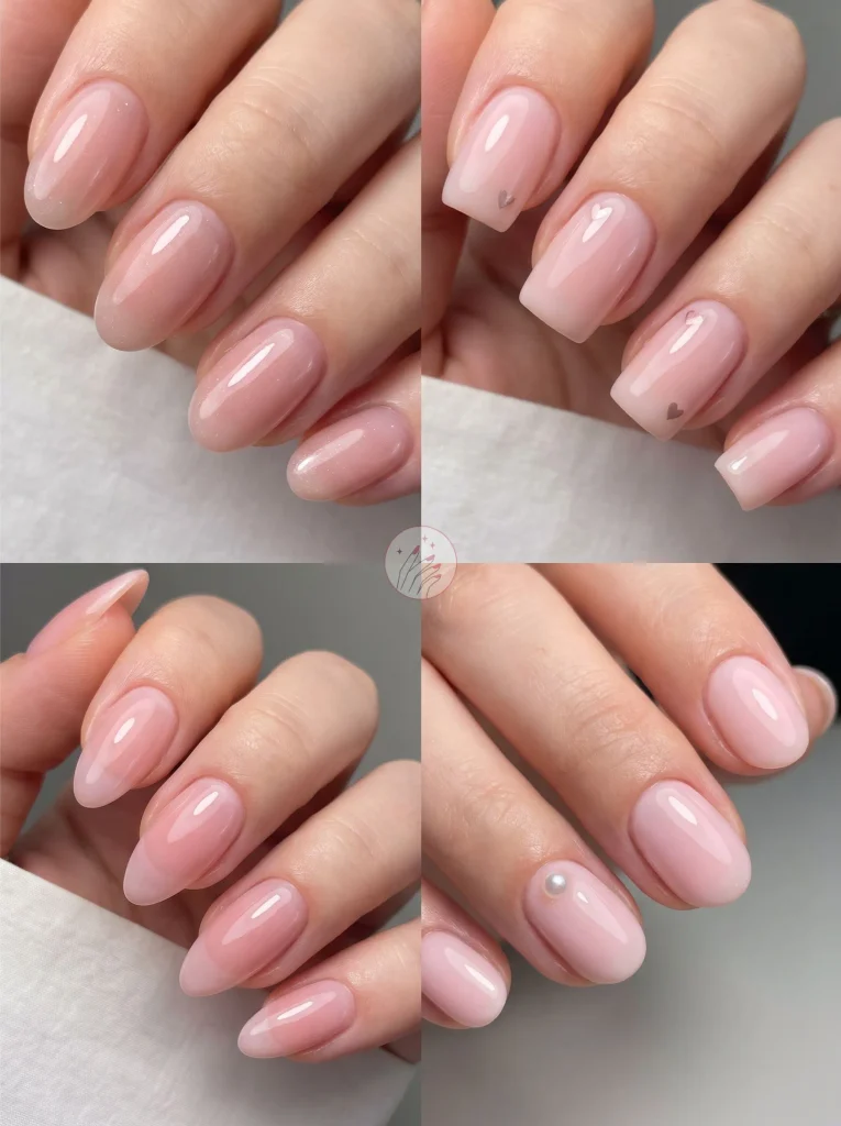 Soft Pink Glossy Gel Nails