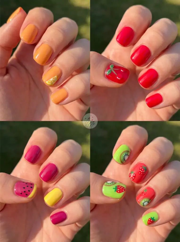Summer Short Nails Fruity Fun