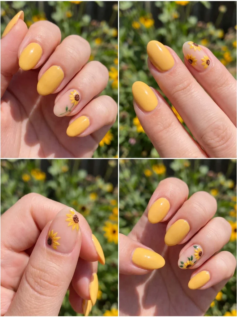 Sunflower Yellow Late Summer Nails