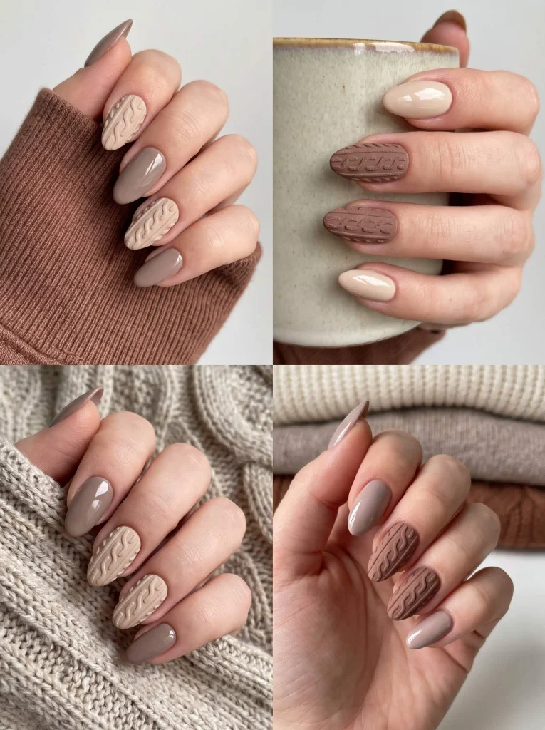 Sweater Texture Cozy Fall Nails