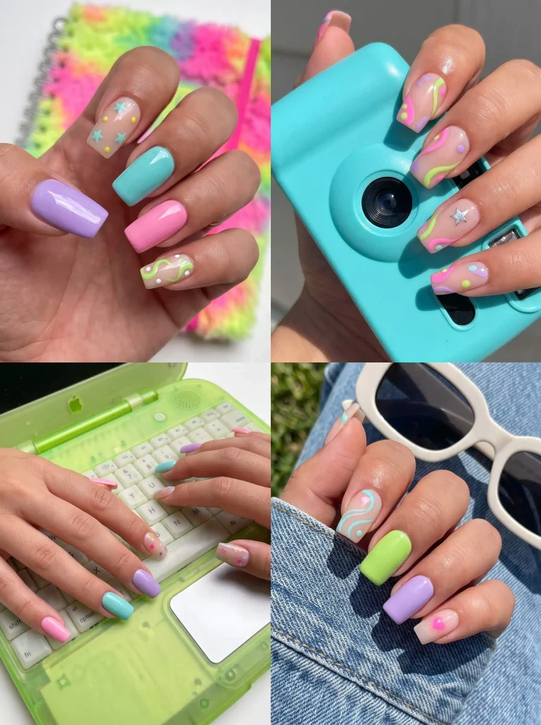 Y2K Colorful Summer Nails