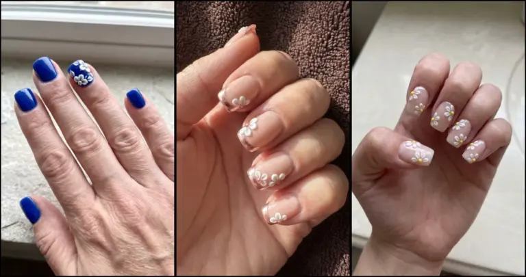 15 Short 3D Flower Acrylic Nails for Your Next Manicure