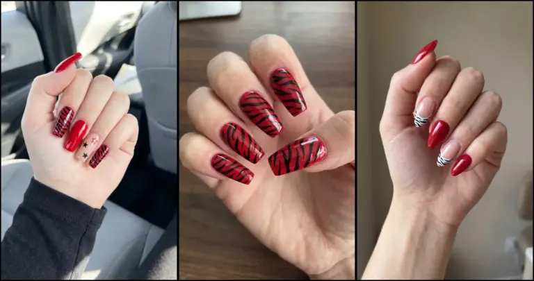 25 Nail Ideas With Zebra Print and Red Polish