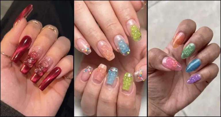 25 gummy bear nails with jelly, charms and 3D art