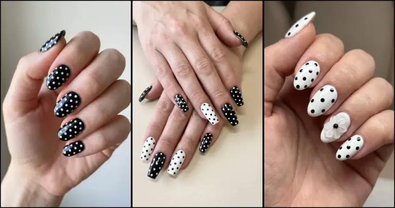 27 polka dot nails black and white ideas to save