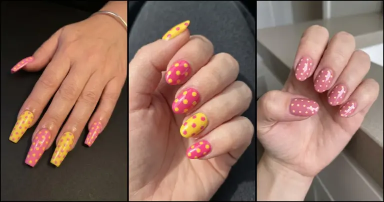 28 Pink and Yellow Polka Dot Nails to Save