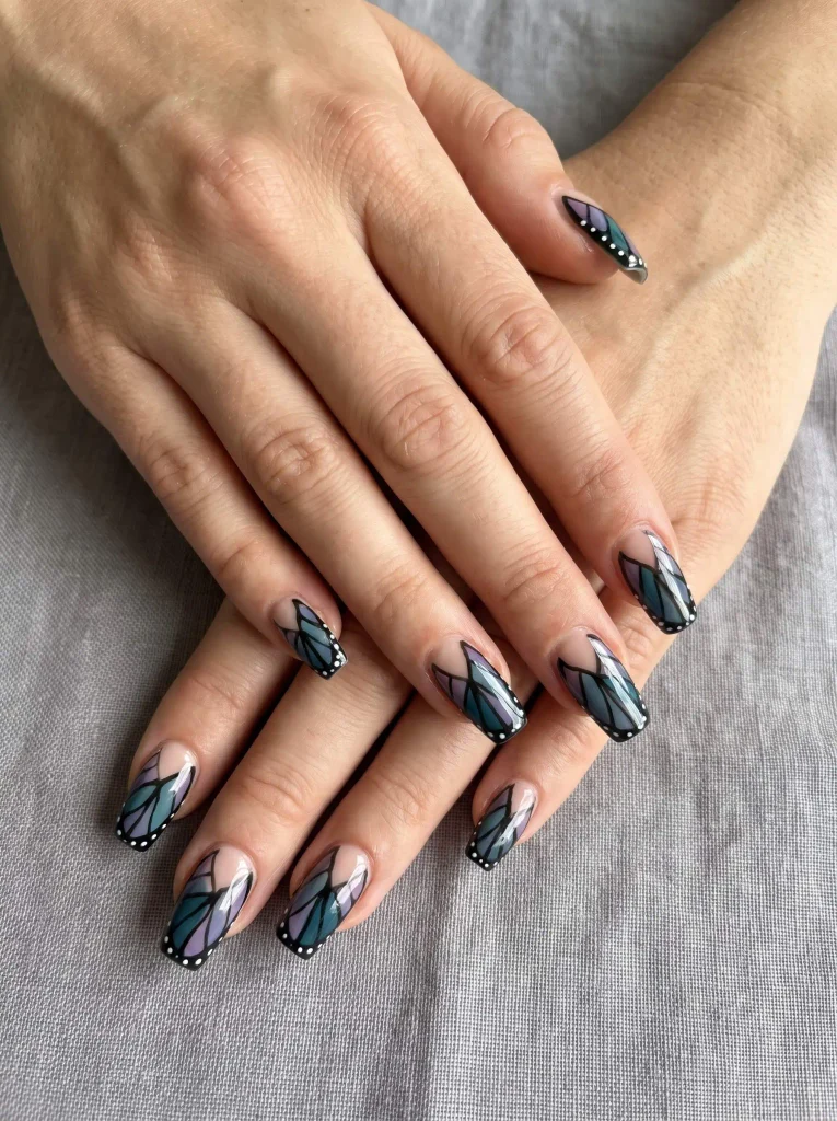 Acrylic butterfly wing nails
