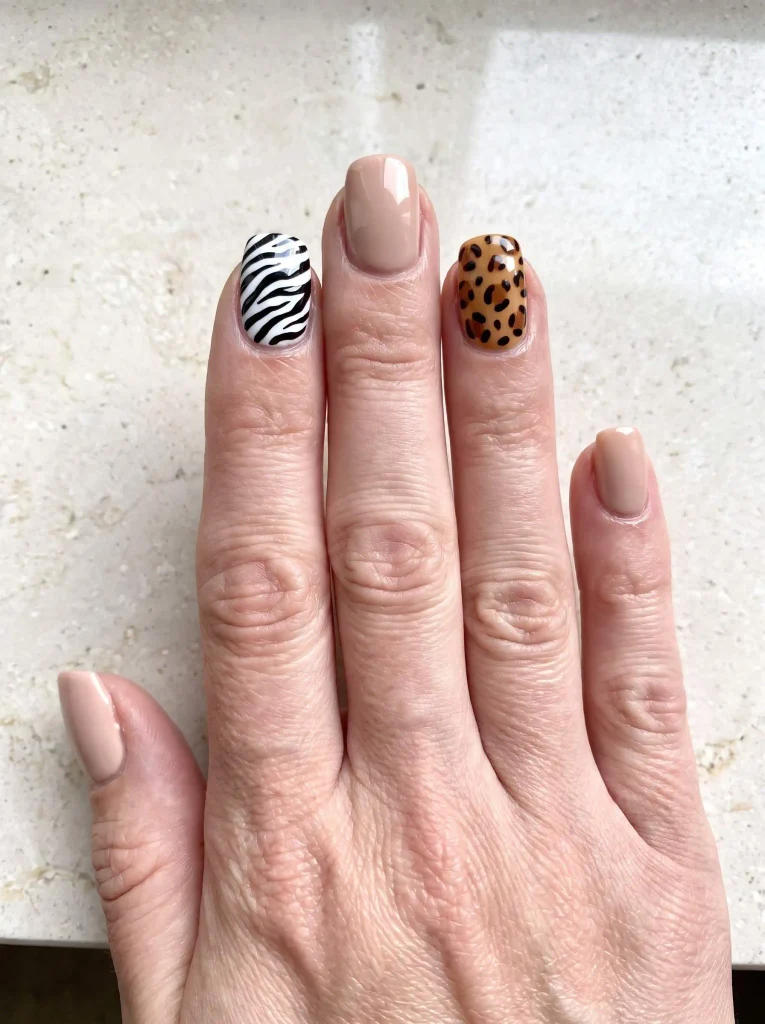 Animal Print Accent Nail Ideas