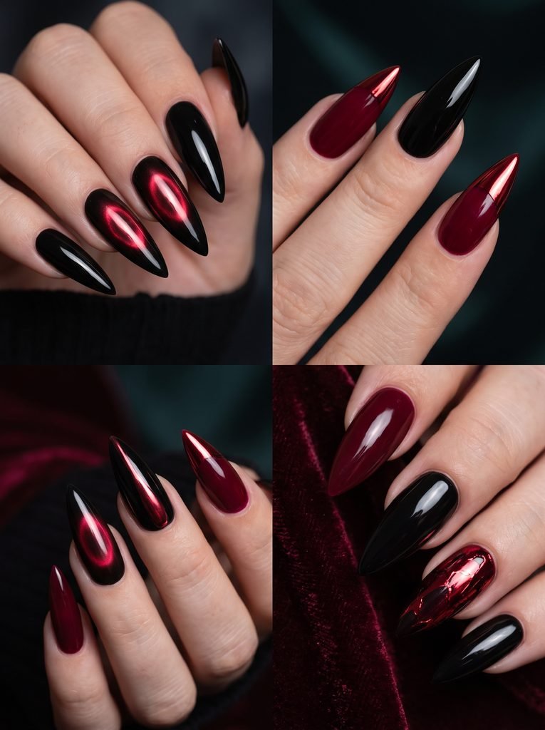 Black Red Chrome Stilettos