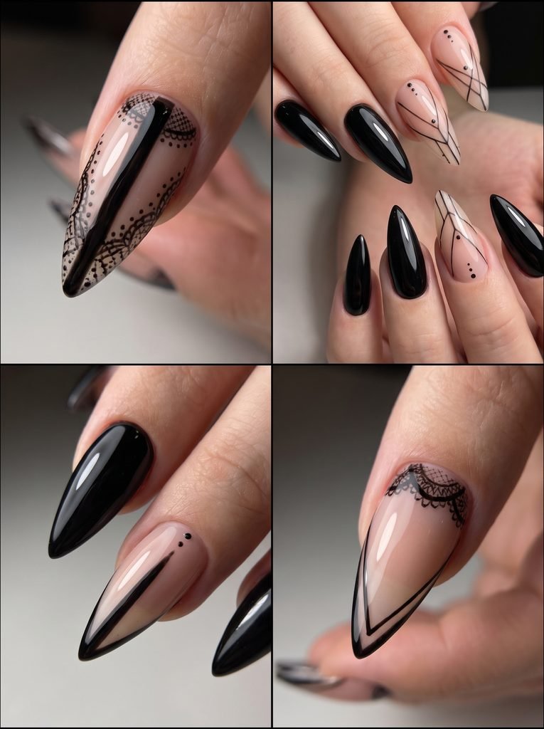 Black Stiletto Nail Ideas