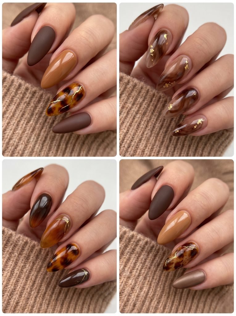 Brown Stiletto Nail Designs
