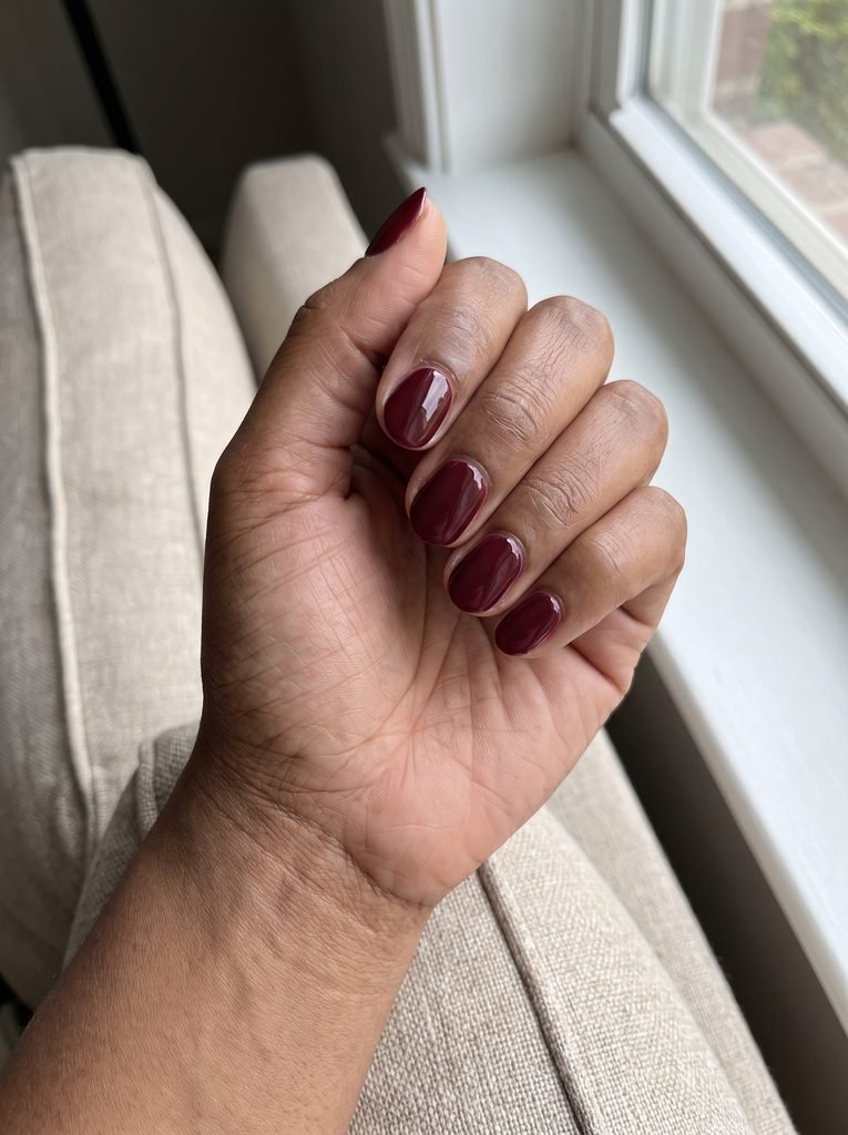Burgundy Short Oval Fall Nails