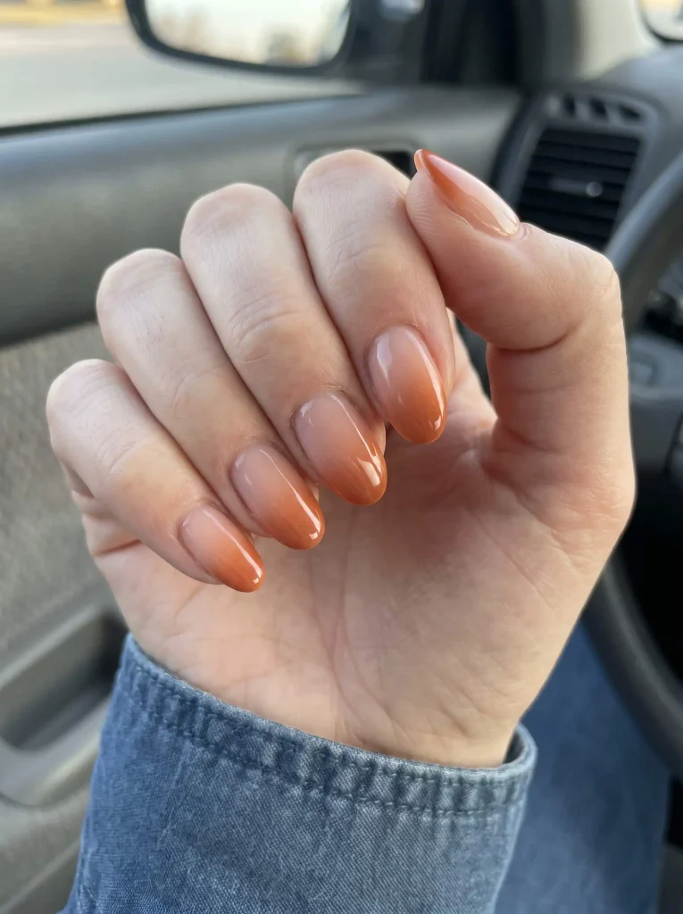 Burnt Orange Ombre Nails