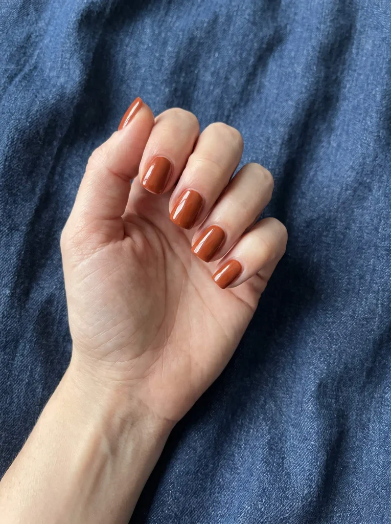 Burnt Orange Short Square Gel X Nails