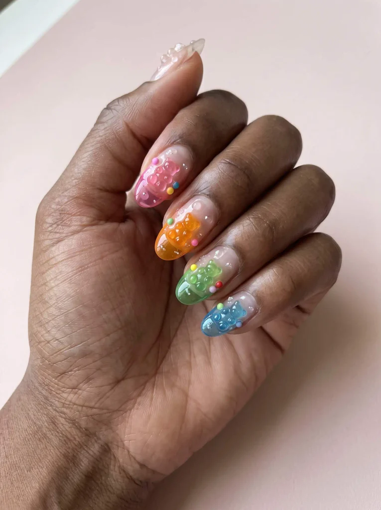 Candy shop gummy bear nails