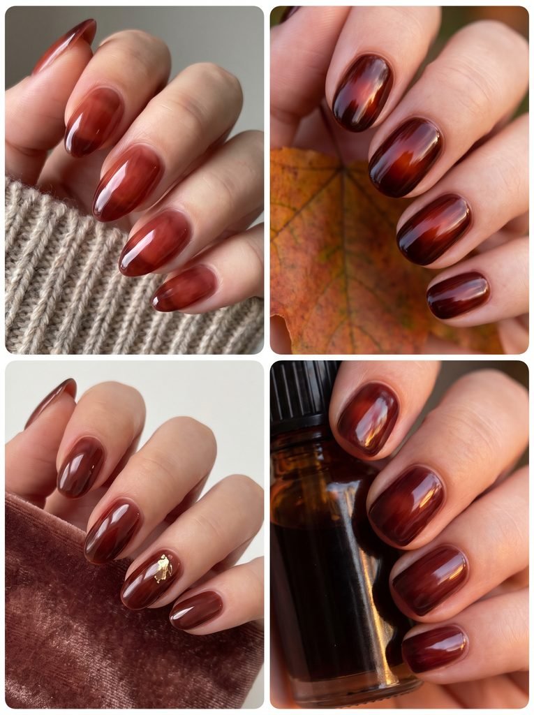 Cherry Cola Jelly Fall Nails