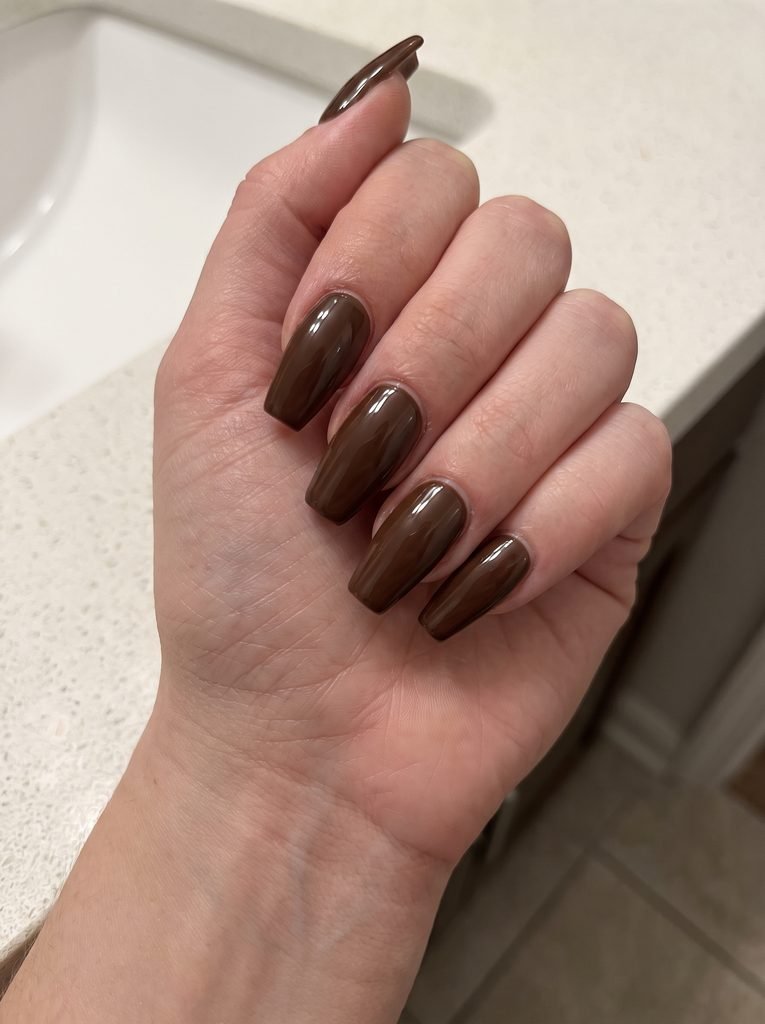 Chocolate Brown Medium Coffin Nails