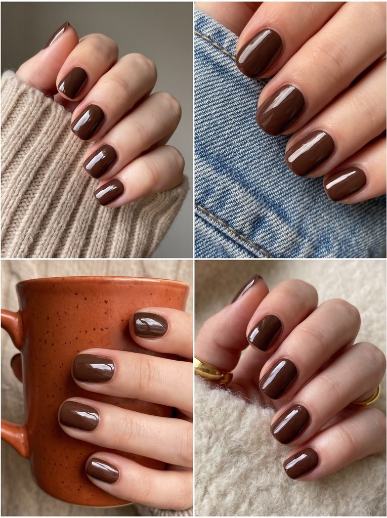 Chocolate Brown September Nail Color