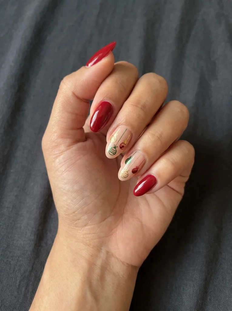 Christmas Ornament Nail Art