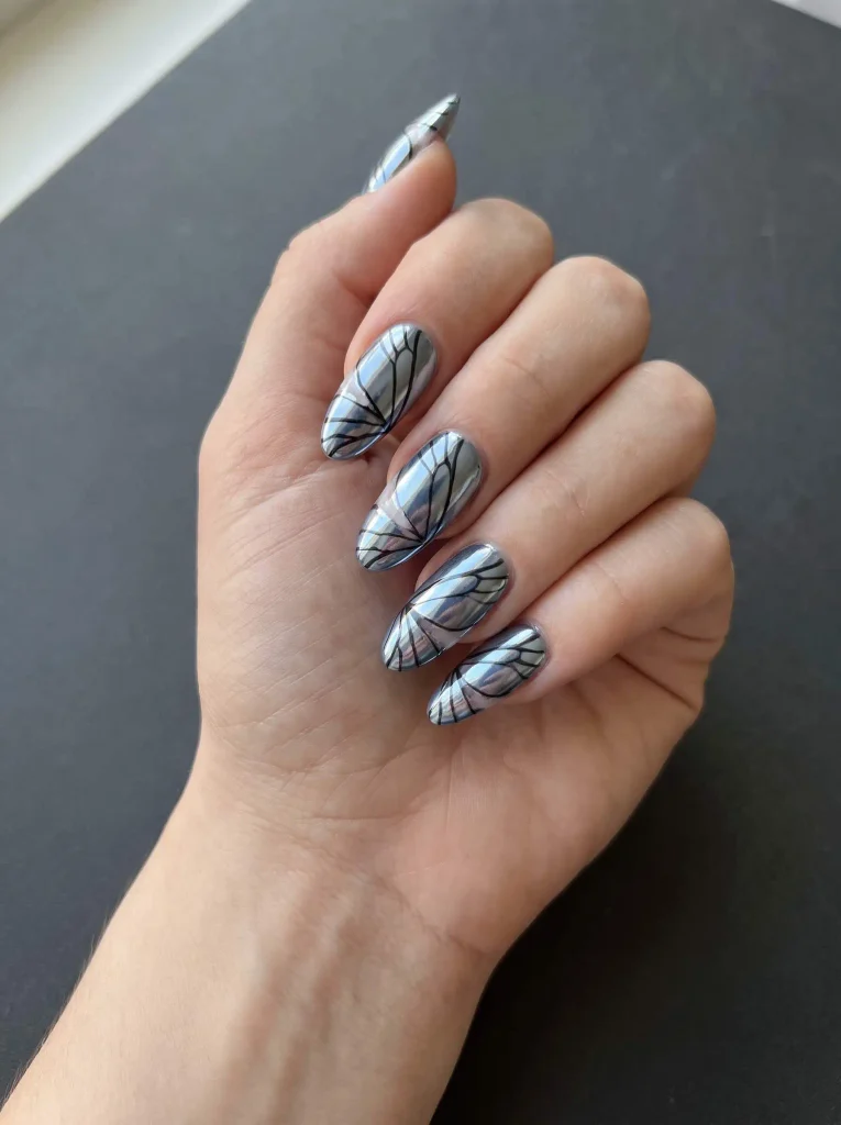 Chrome butterfly wing nails