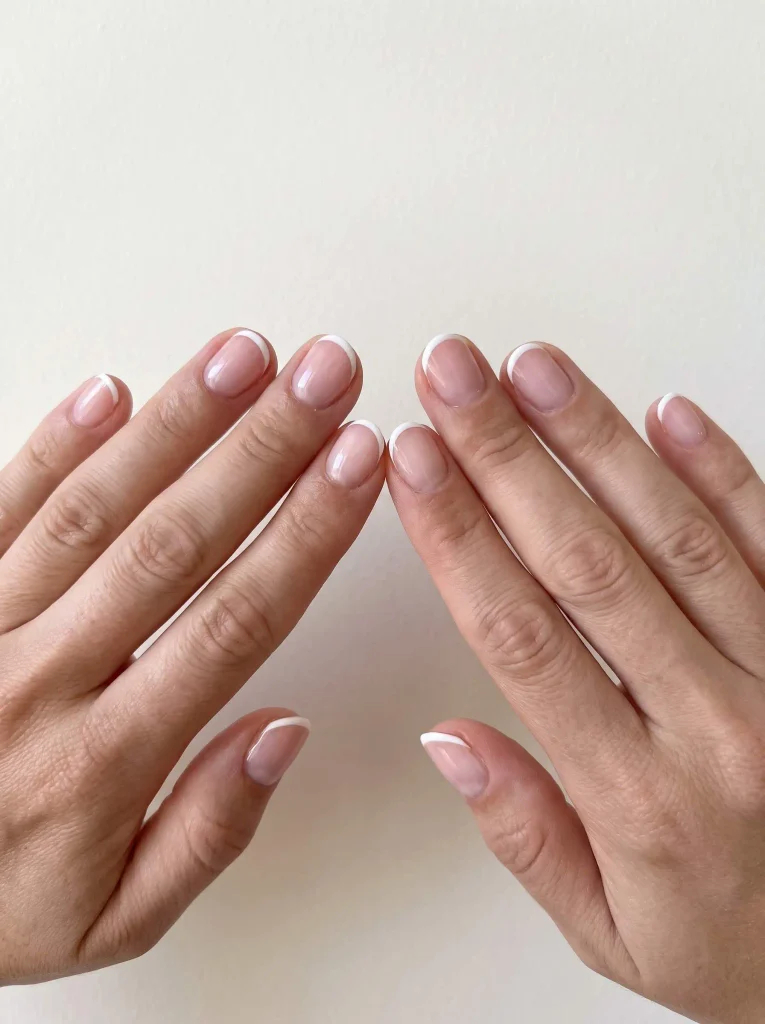 Classic Micro French Wedding Bridal Nails