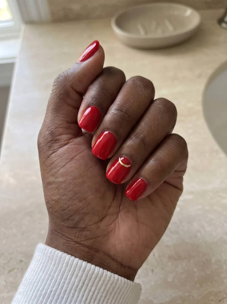 Classic Red Christmas Gel Nails