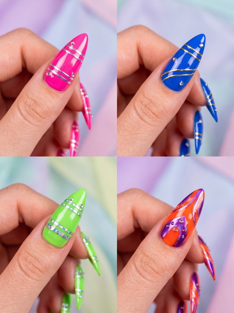 Colorful Stiletto Nail Designs