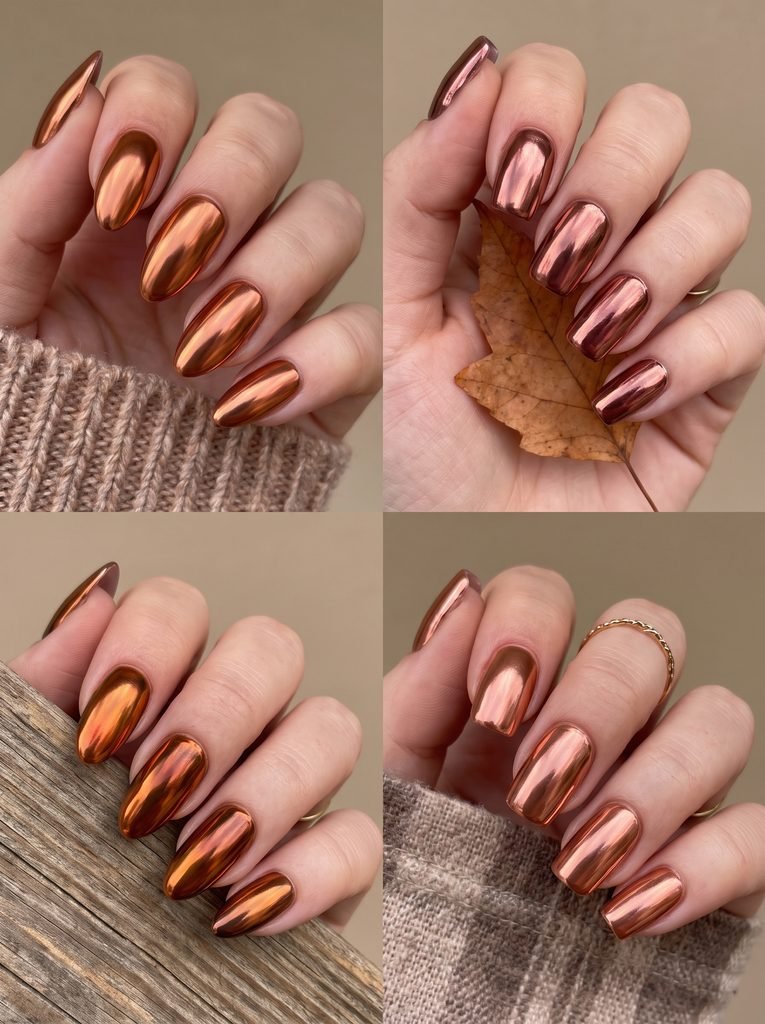 Copper Chrome Fall Nail Trend