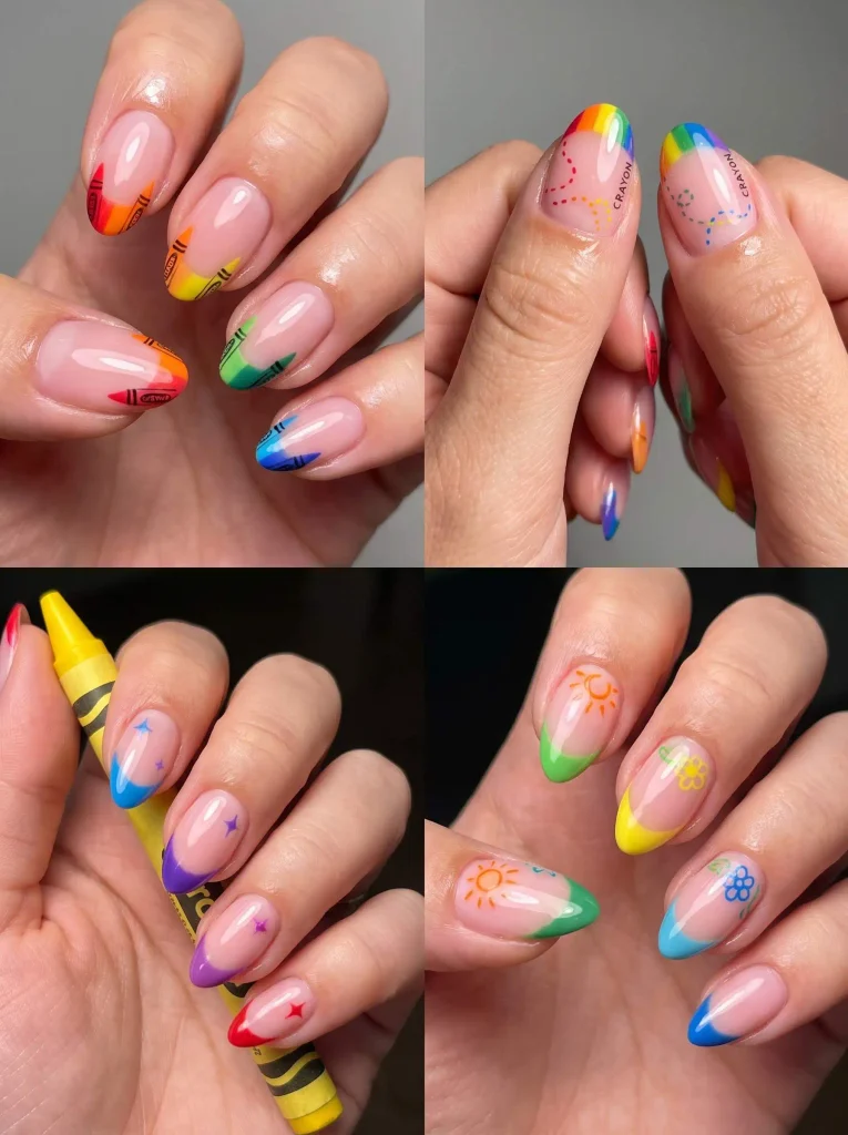 Crayon Color School Nail Designs