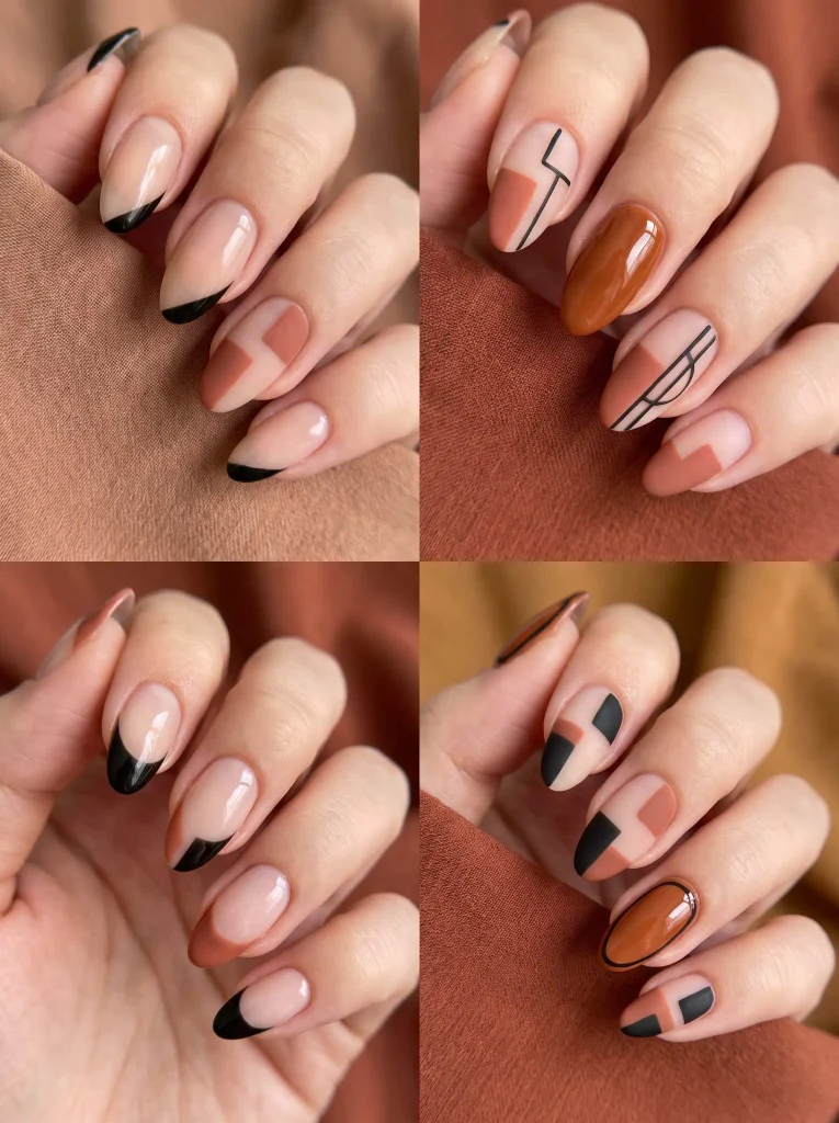 Edgy Black Terracotta Transition Nails