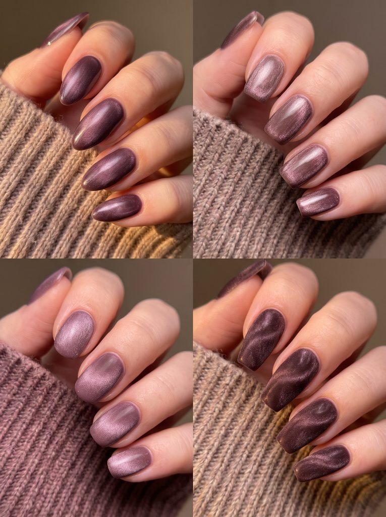 Fall Gel Velvet Plum Nails