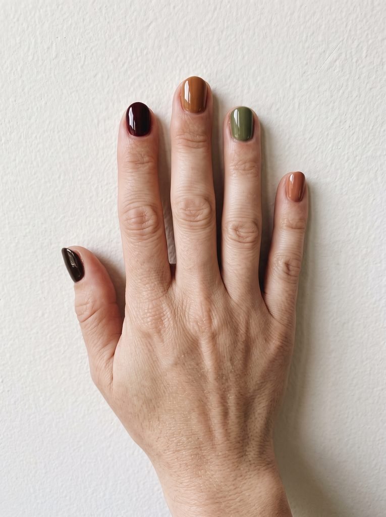Fall Skittle Extra Short Nails