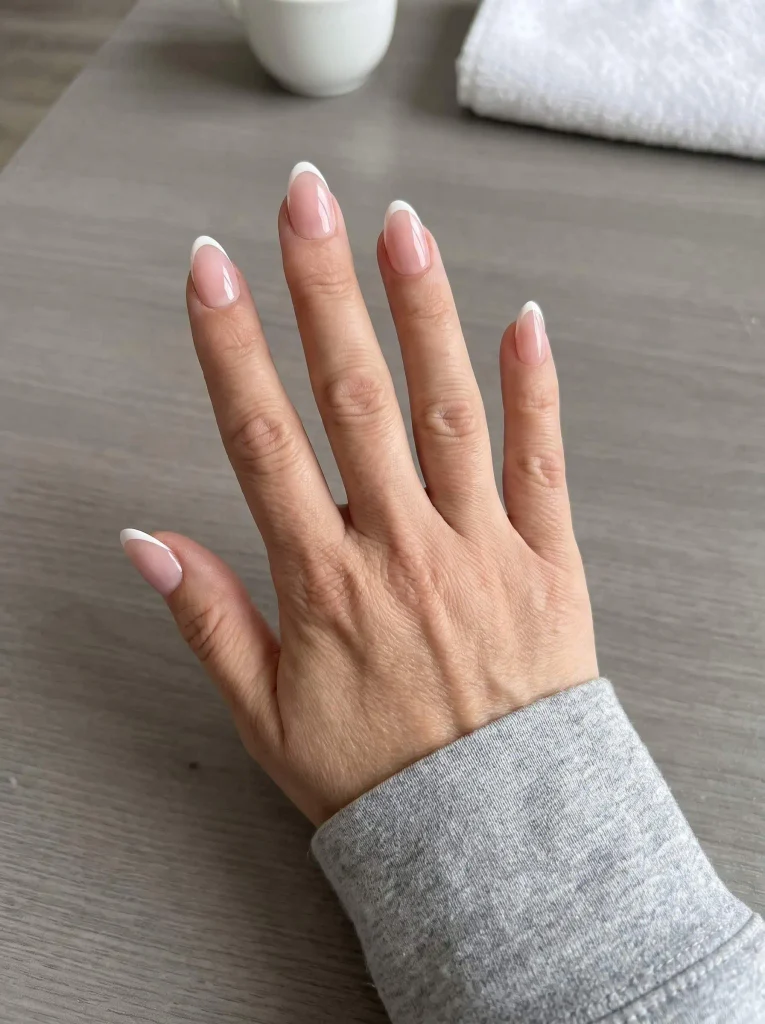 French Tip Press On Wedding Bridal Nails