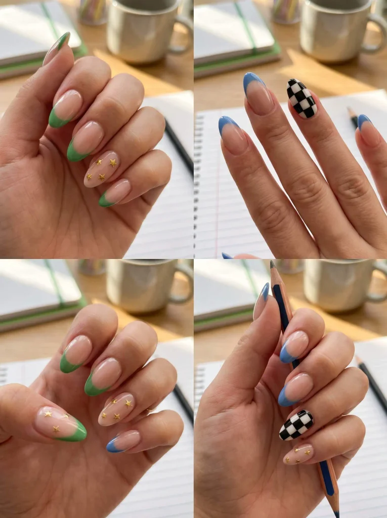 Gel X Almond School Nails