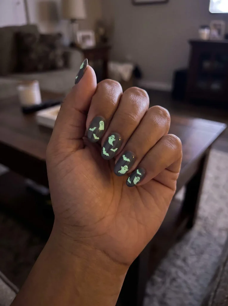 Glow in the Dark Halloween Nail Art