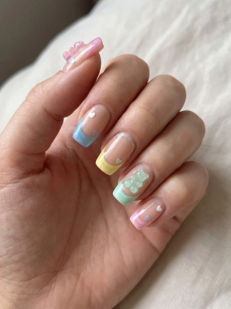 Gummy bear French tip nails