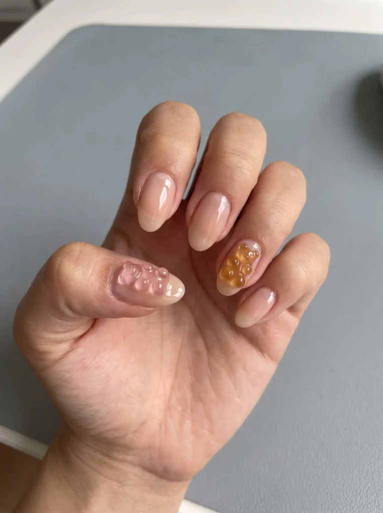 Gummy bear charm nails