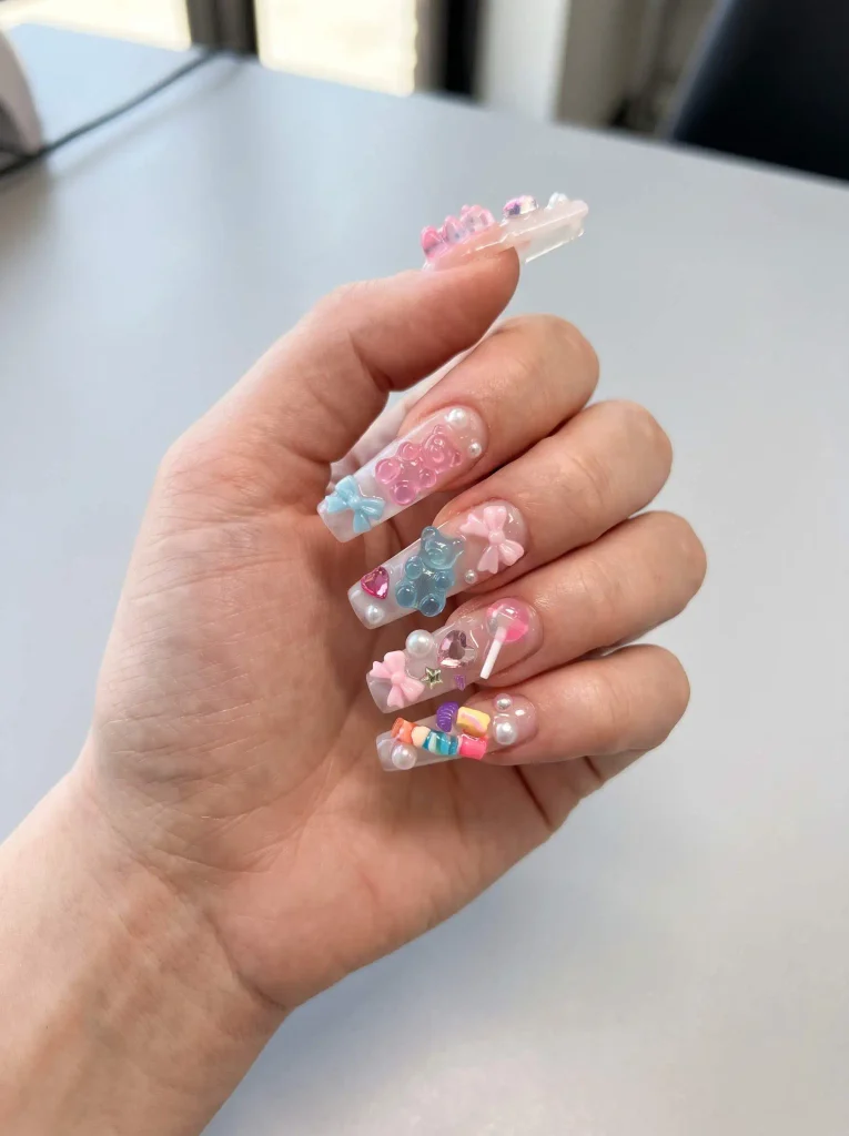 Gummy bear junk nails