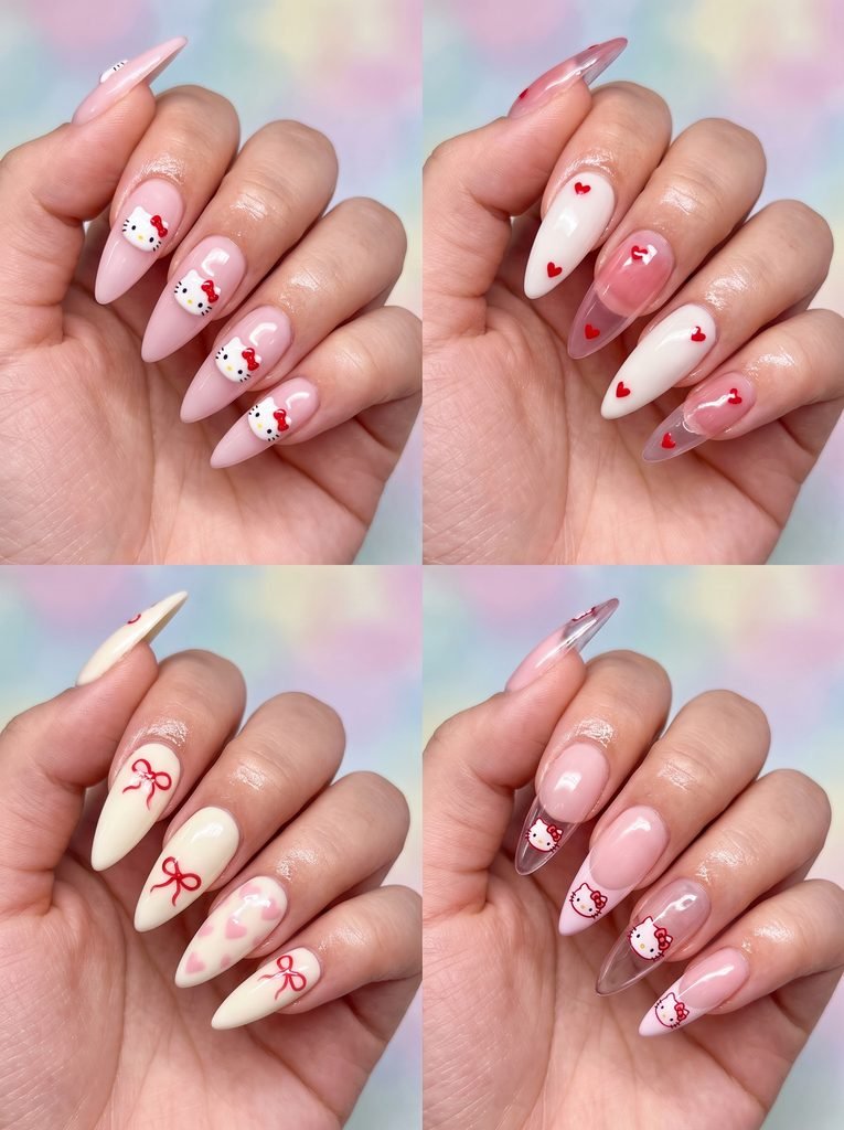 Hello Kitty Stiletto Nails