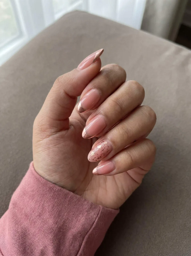 Indian Rose Gold Wedding Bridal Nails