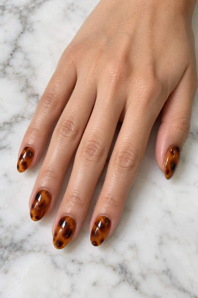 Jelly tortoise shell nails