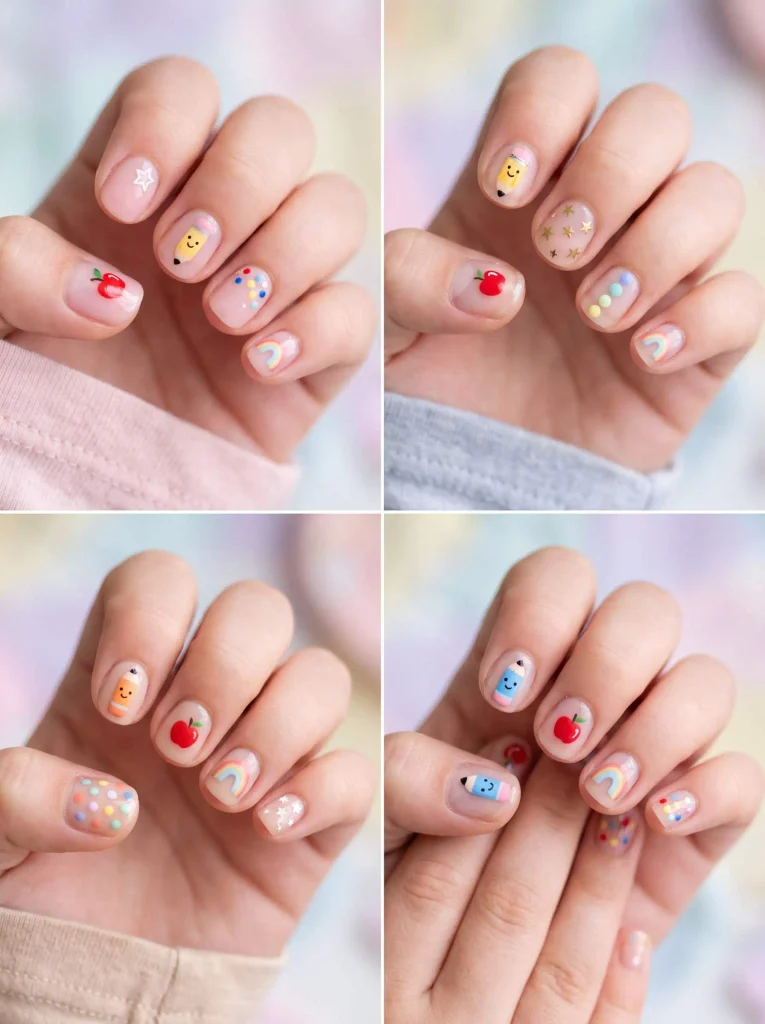 Kids Back to School Nail Designs