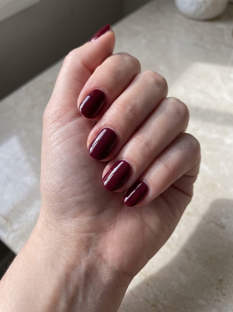 Late September Burgundy Short Nails